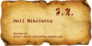 Holl Nikoletta névjegykártya
